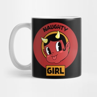 Naughty Girl – Cute Retro Devil Halloween Design Mug